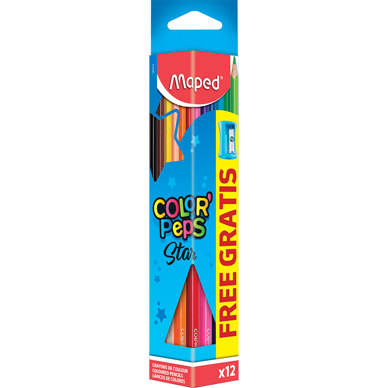 MAPED COLOUR PENCILS COLOR'SPEPS X12 + PS FREE CARDBOARD BOX 183213